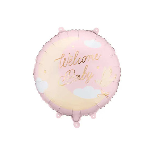 Picture of FOIL BALLOON WELCOME BABY LIGHT PINK 18 INCH